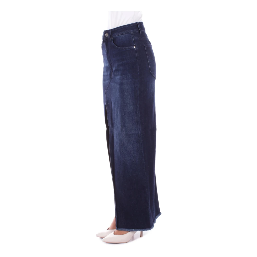 Dondup Studded Denim Rok Blue Dames