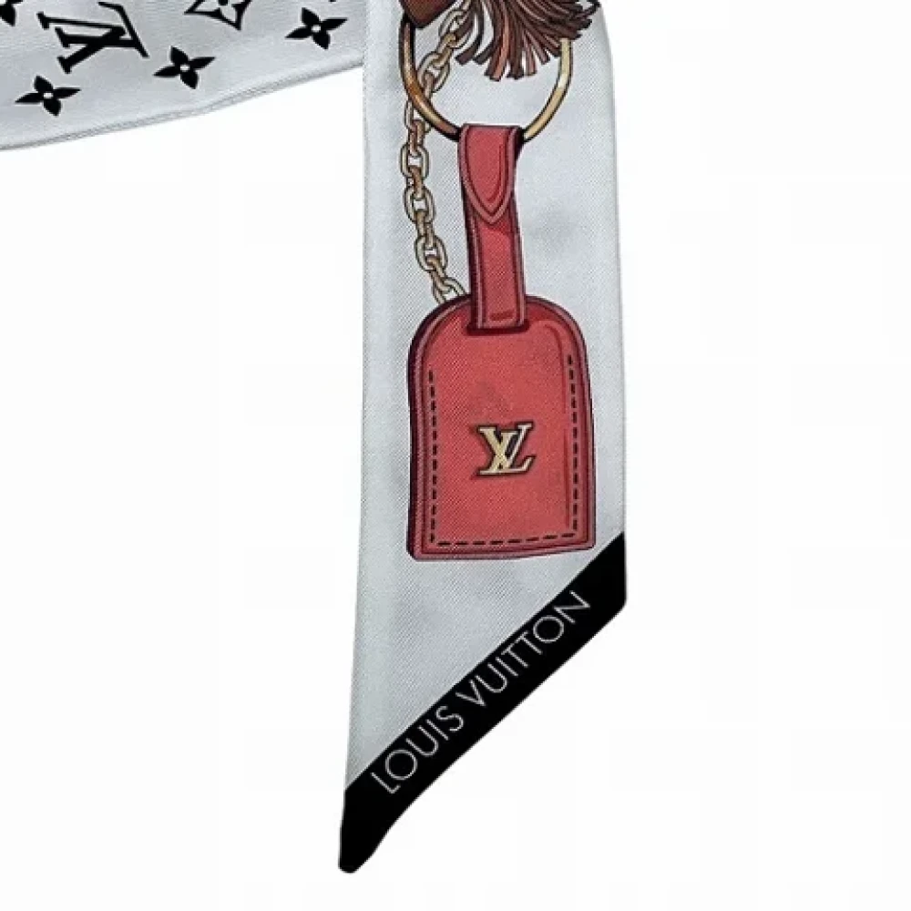 Louis Vuitton Vintage Pre-owned Silk scarves White Dames