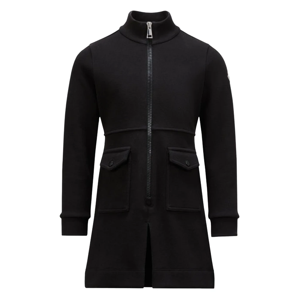 Moncler Black Zip Up Dress - Female - Dresses - 12 Y - Kids