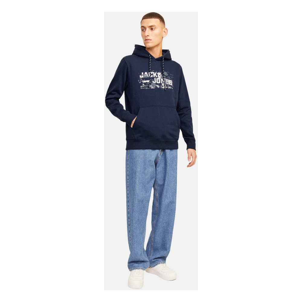 jack & jones Outdoor Hoodie met Stijlvolle Details Blue Heren