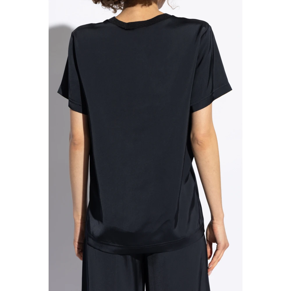 Fabiana Filippi Top met decoratieve halslijn Blue Dames
