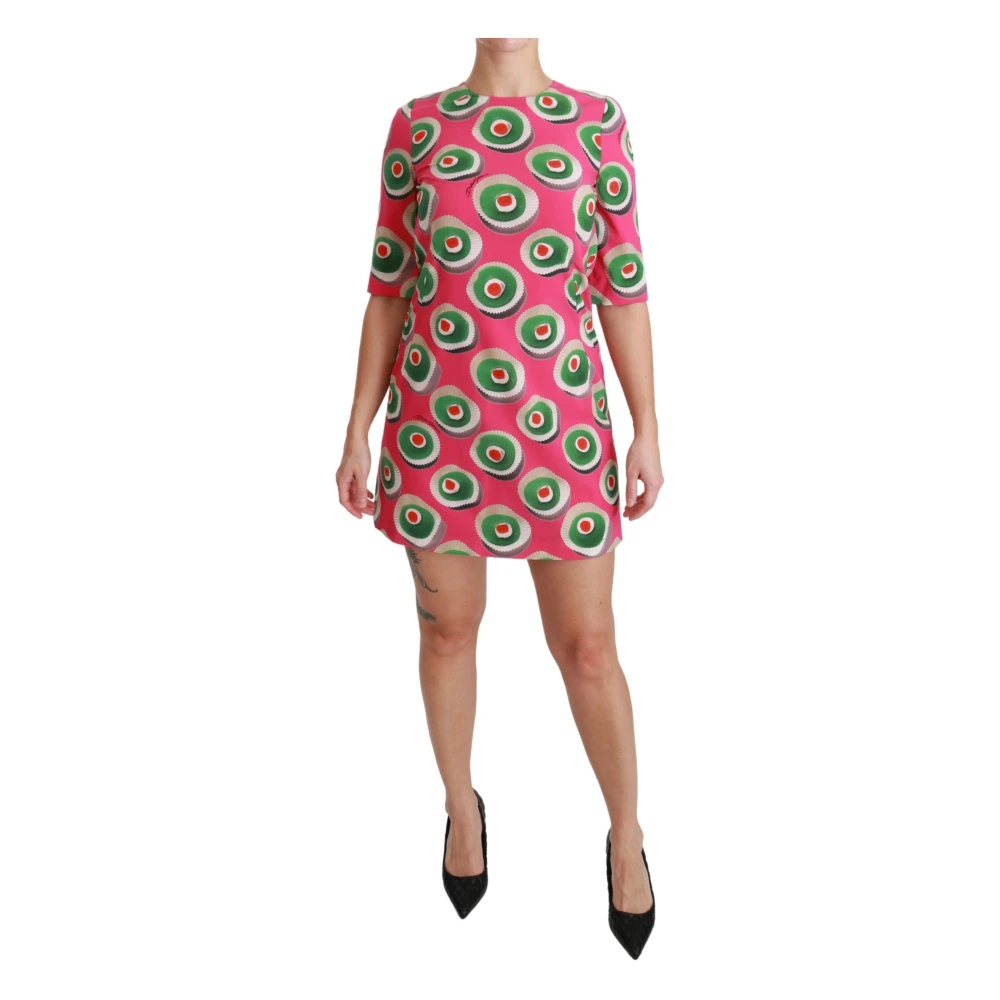 Dolce & Gabbana , Short Dresses, Female, Multicolor, S, Cup Cake Shift Stretch Dress