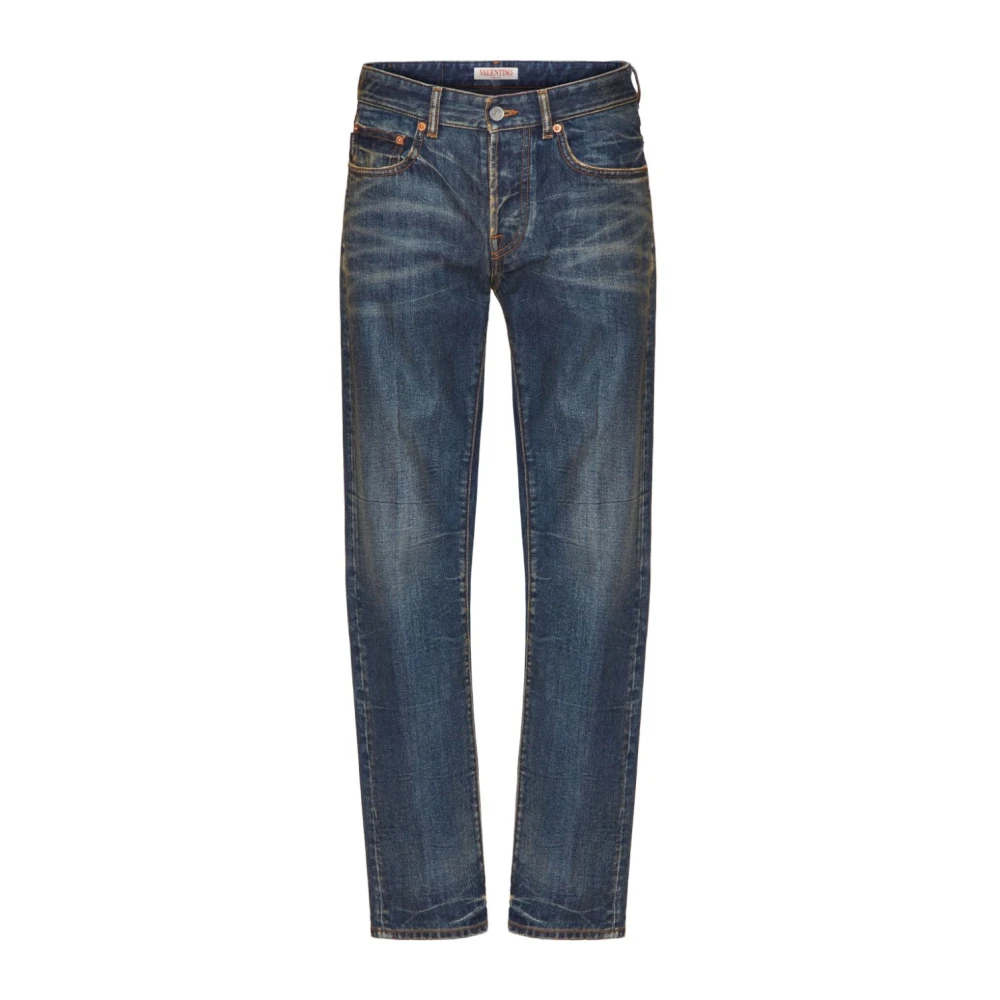 Valentino Garavani Blauwe Distressed Denim Jeans Blue Heren