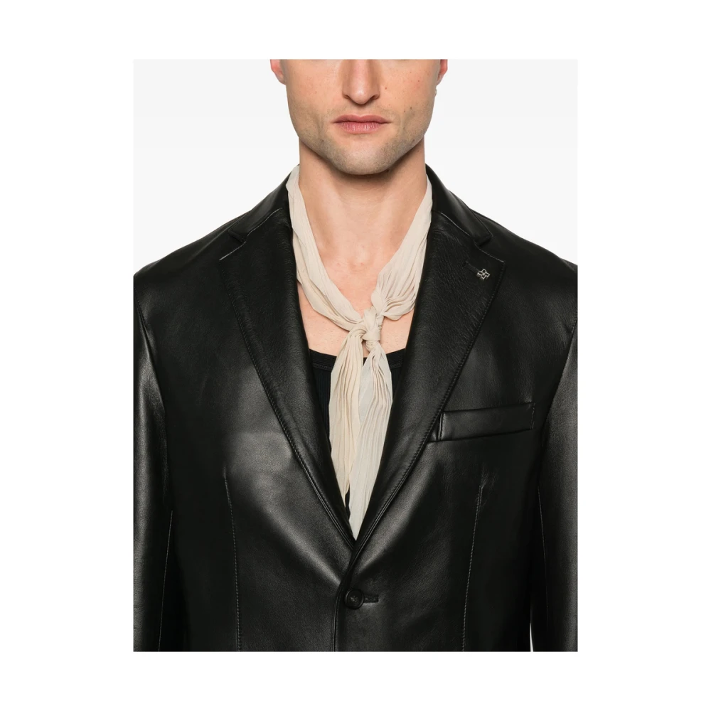 Tagliatore Leren bovenkleding Black Heren