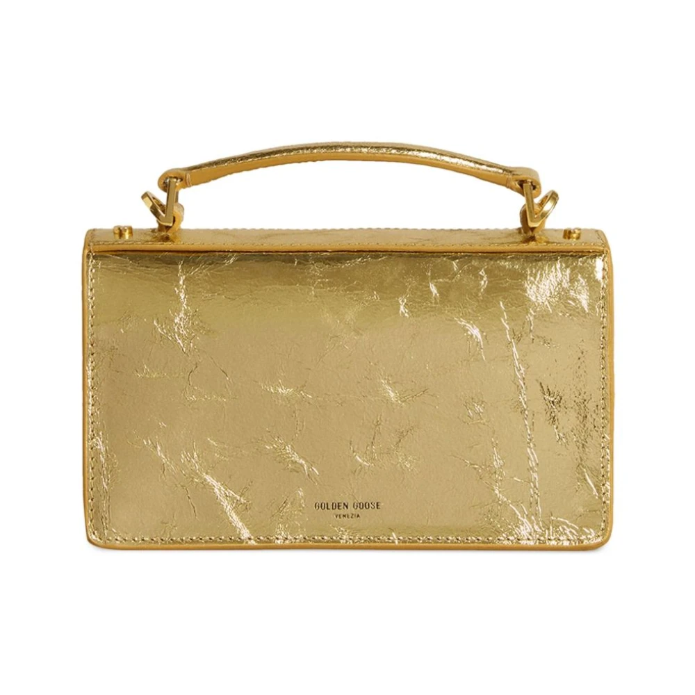 Golden Goose Metallic Finish Schoudertas met Sluiting Yellow Dames