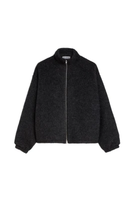 Texturerad Ulljacka med Dragkedja