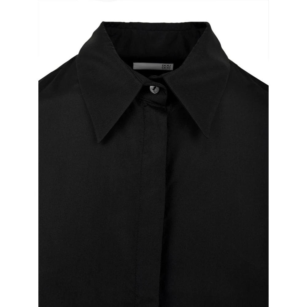 Douuod Woman Zwarte Brioche Shirt Black Dames