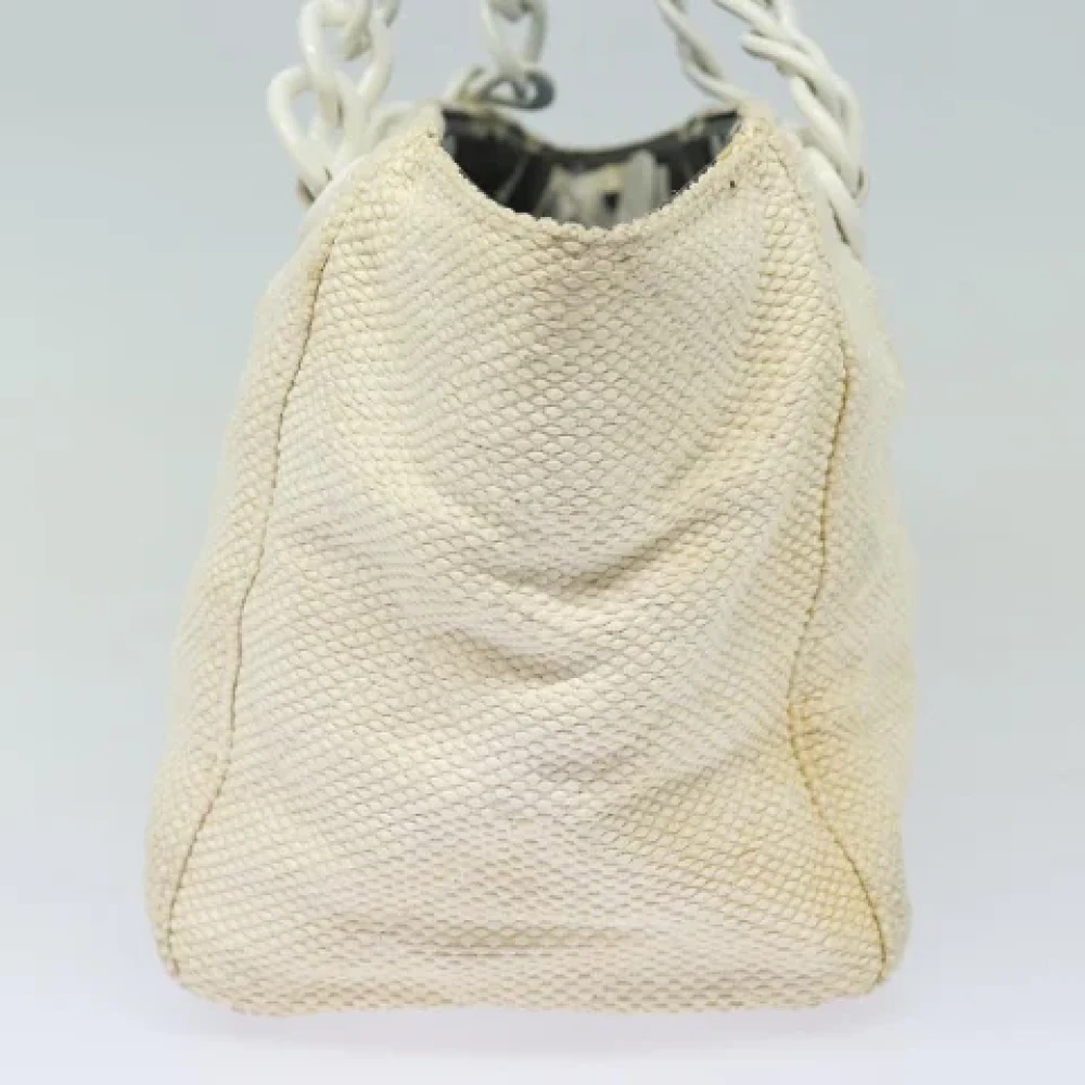 Chanel Vintage Pre-owned Fabric totes White Dames