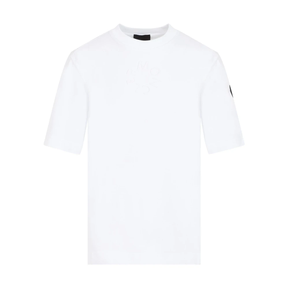 Moncler Wit Katoenen T-Shirt Ronde Hals White Dames