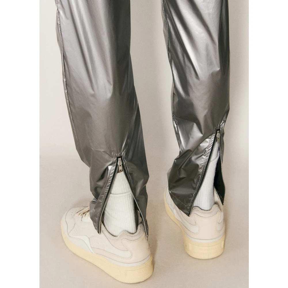 Rick Owens Foil Finish Geborduurde Trainingsbroek Gray Heren