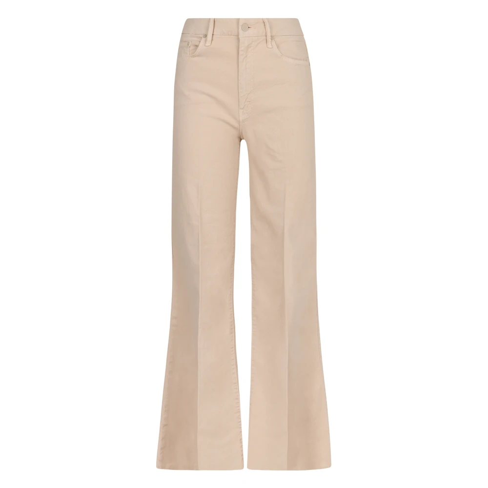 Mother Flared High-rise Jeans met Metalen klinknagels Beige Dames