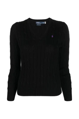 Svart Polo Pullover