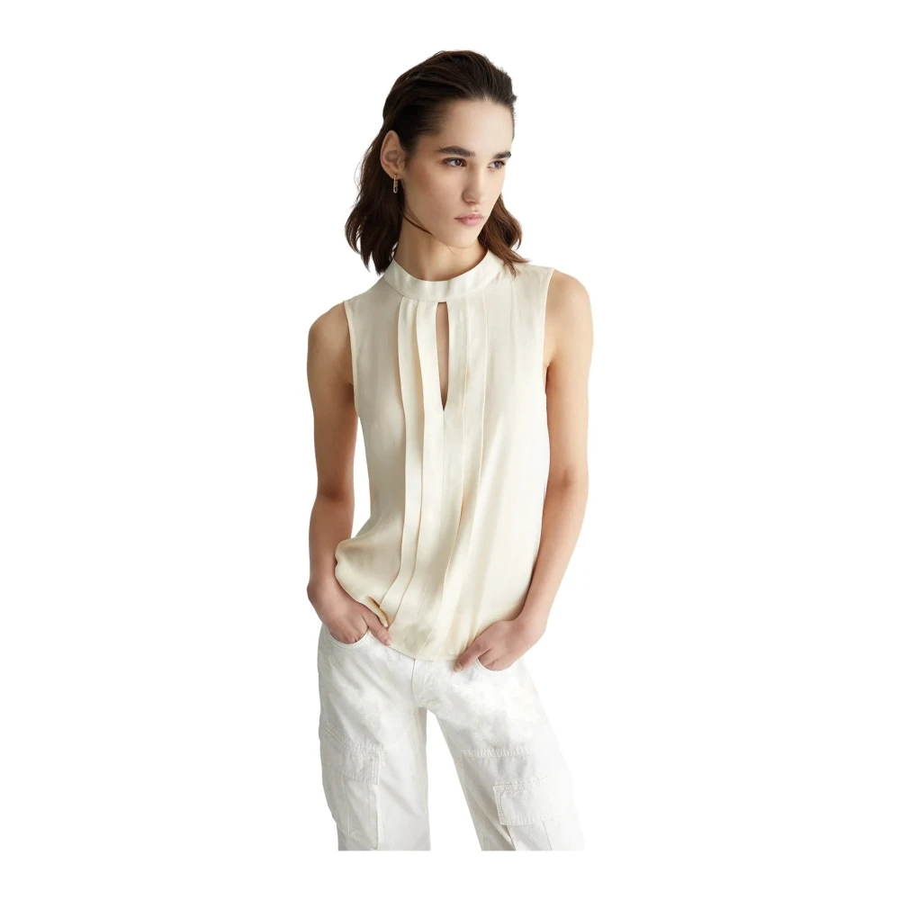 Liu Jo Viscose Tanktop Beige Dames