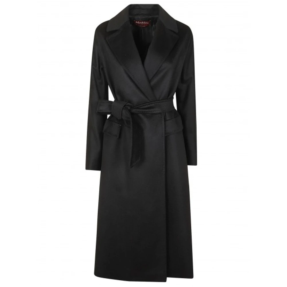 Max Mara Zwarte wollen jas dubbelrijig stijlvol Black Dames