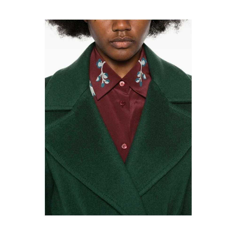 ETRO Bosgroene Wol-Kasjmier Jas Green Dames