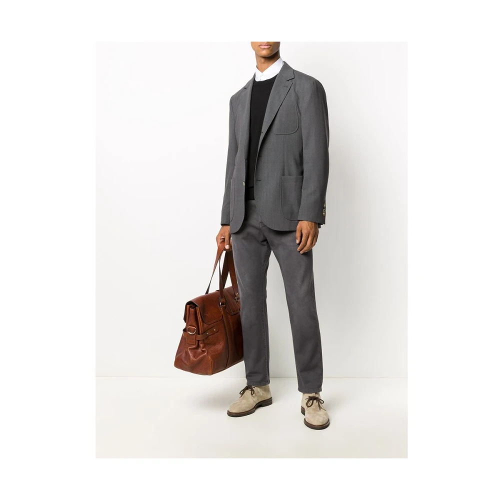 BRUNELLO CUCINELLI Zwarte Kasjmier Gebreide Trui Ronde Hals Black Heren
