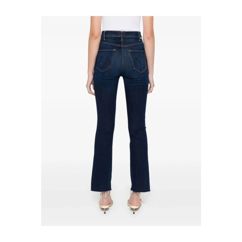 Mother Blauwe Denim Straight-Leg Jeans Blue Dames