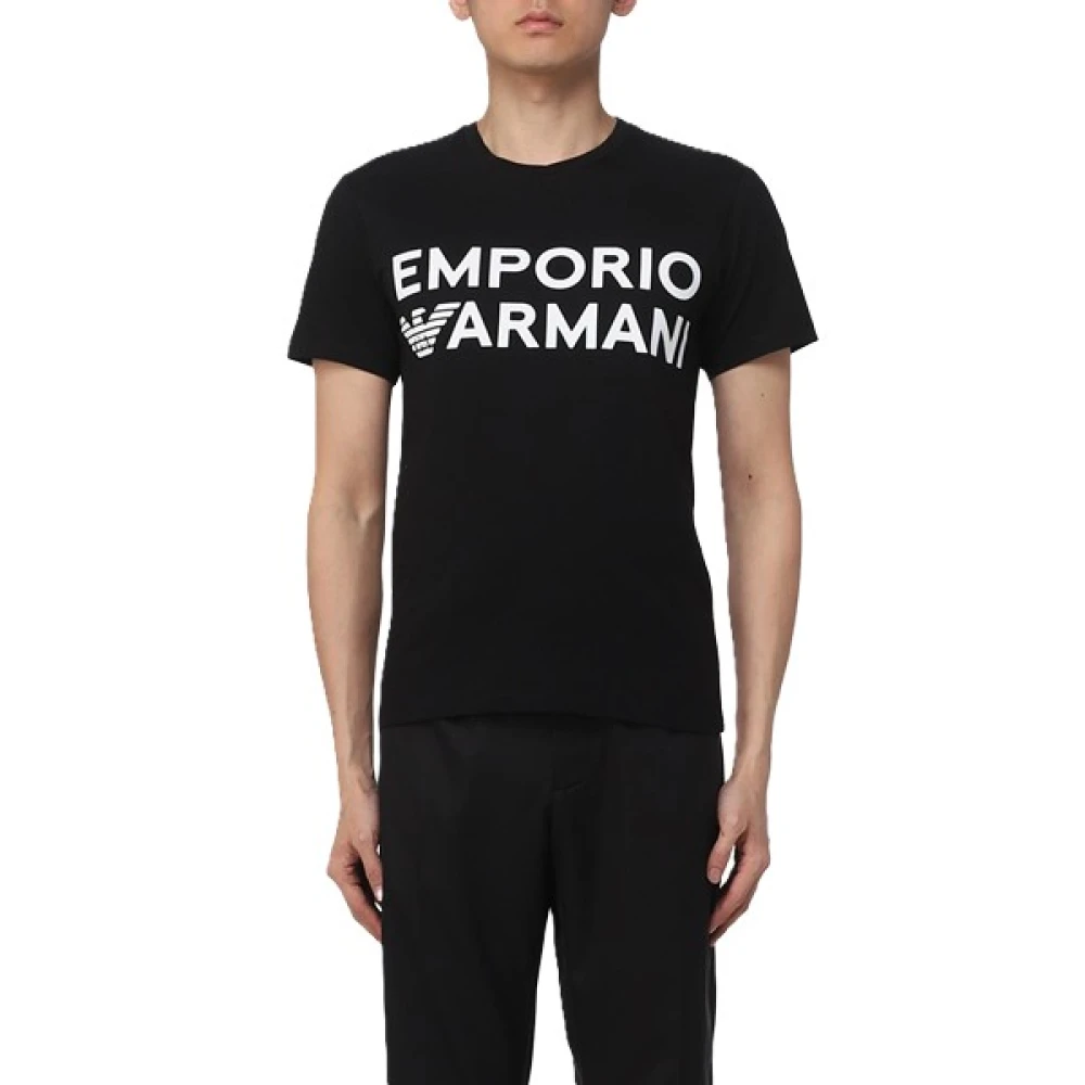 Emporio Armani Hombre Negro Camisetas, Talla: L