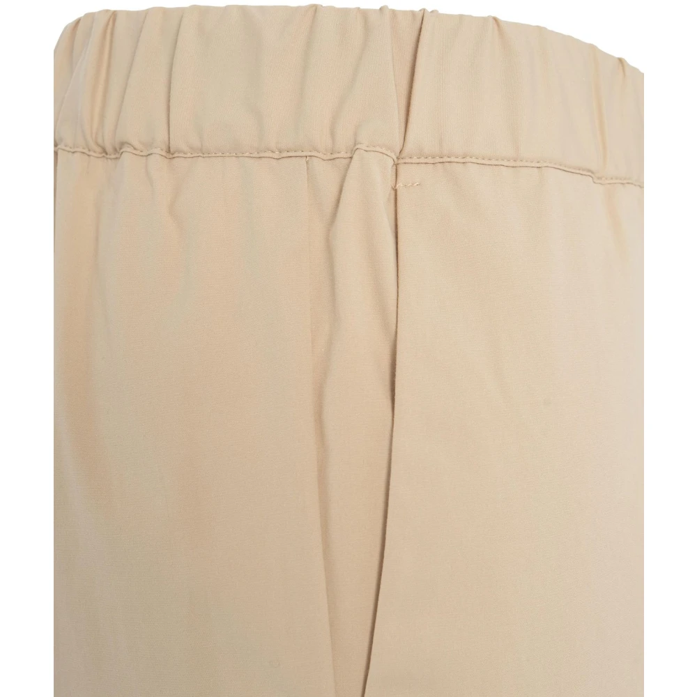 Semicouture Beige Casual Broek met Trekkoord Tailleband Beige Dames
