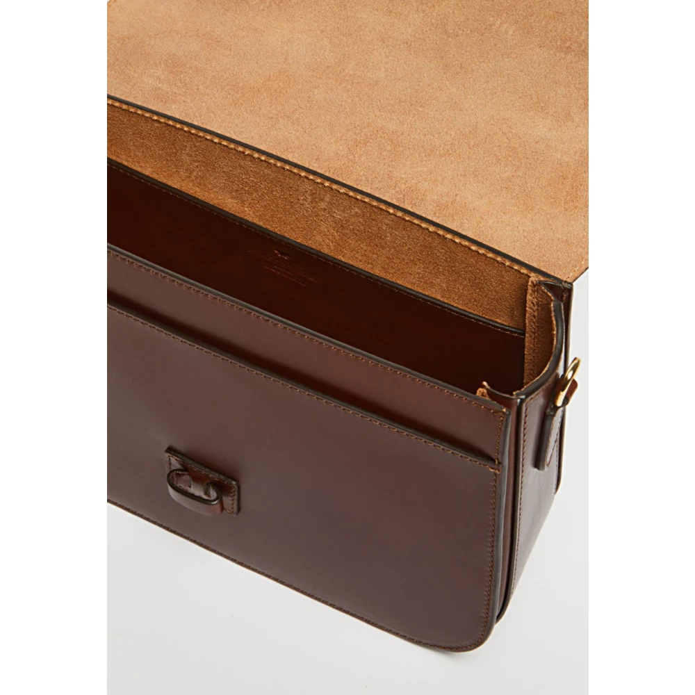 Max Mara Weekend Schoudertas van plantaardig gelooid leer Brown Dames