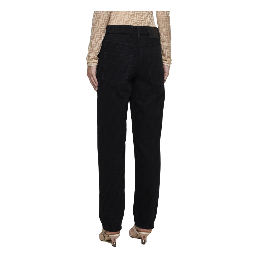 Fendi Zwarte suède double-breasted jas Black Dames