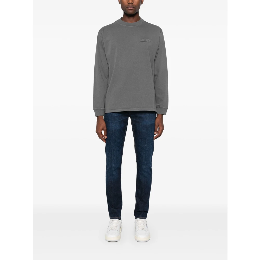 Autry Logo Patch Longsleeve T-Shirt Gray Heren