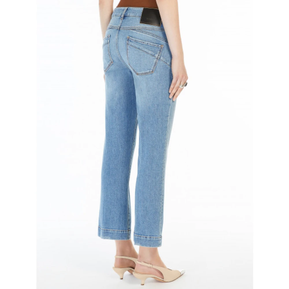 Max Mara Vintage Mini Flare Denim Broek Blue Dames