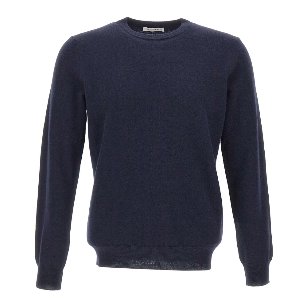 Kangra Round-Neck Knitwear, Male, 3XL, Crew Neck Jumper Blue