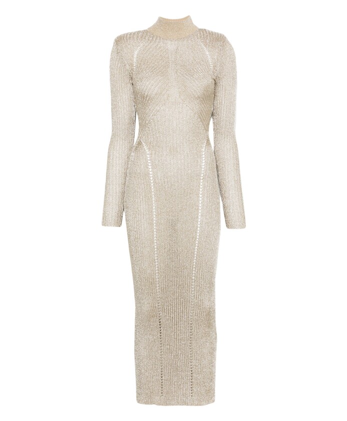 robe-longue-en-tricot-lurex-dore
