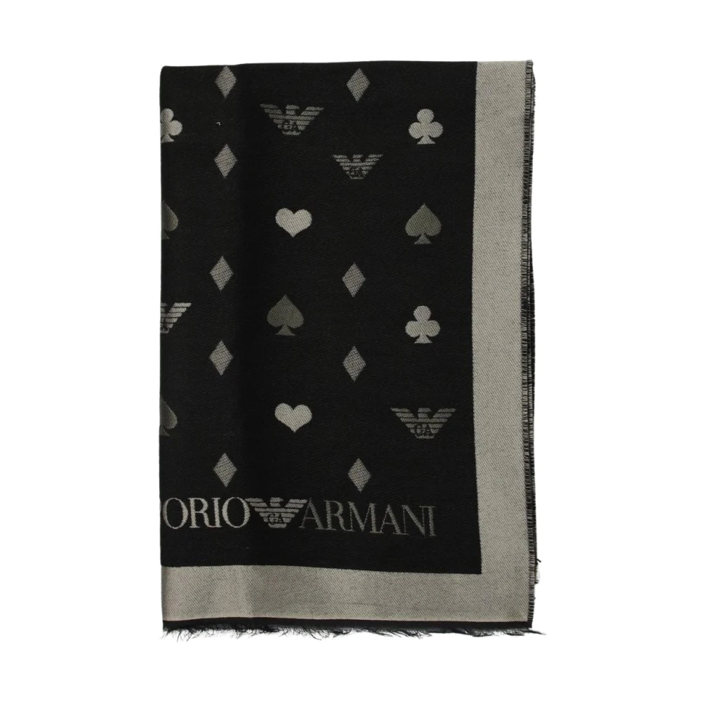 Emporio Armani Women's Black Printed Design Shawl