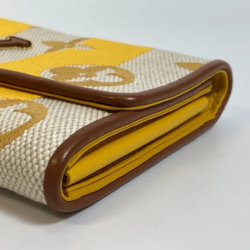 Louis Vuitton Vintage Pre-owned Canvas wallets Yellow Dames