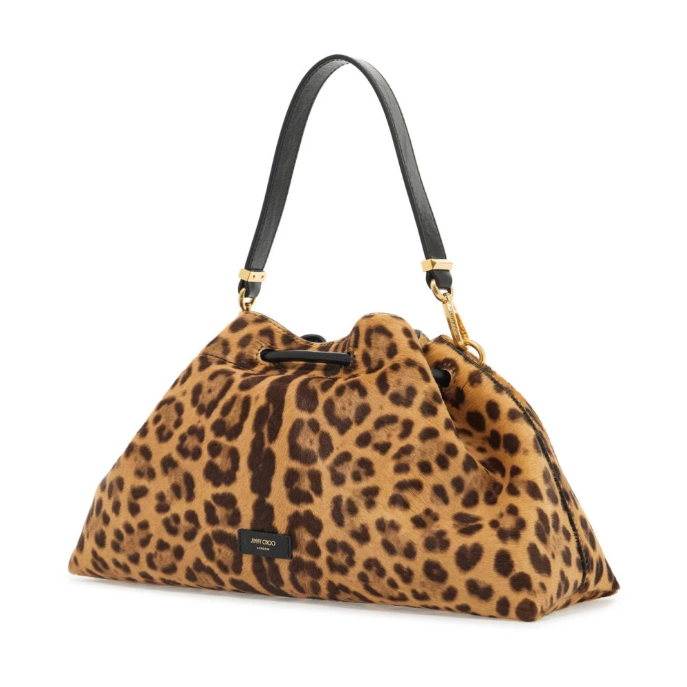 Jimmy Choo Luipaardprint Bucket Handtas Beige Dames