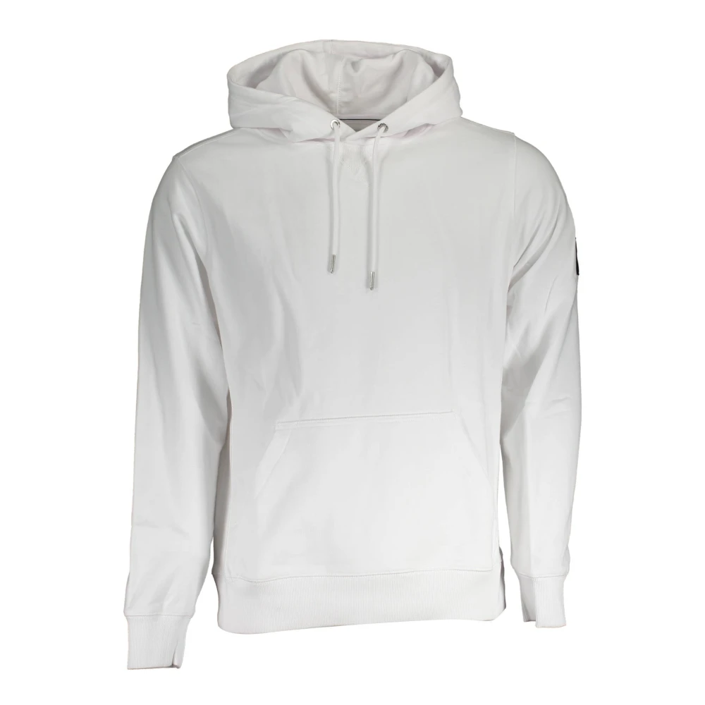 Calvin Klein Men's White Hoodie With Logo Application