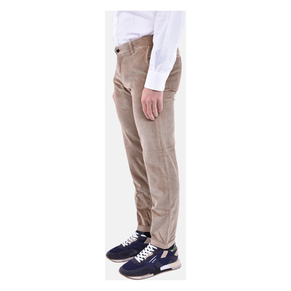 Re-Hash Slim Fit Chino Broek met Manchetten Beige Heren