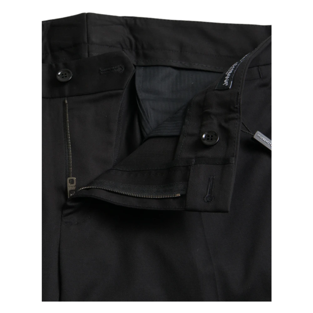 Dolce & Gabbana Zwarte Katoenen Stretch Skinny Jurk Broek Black Heren