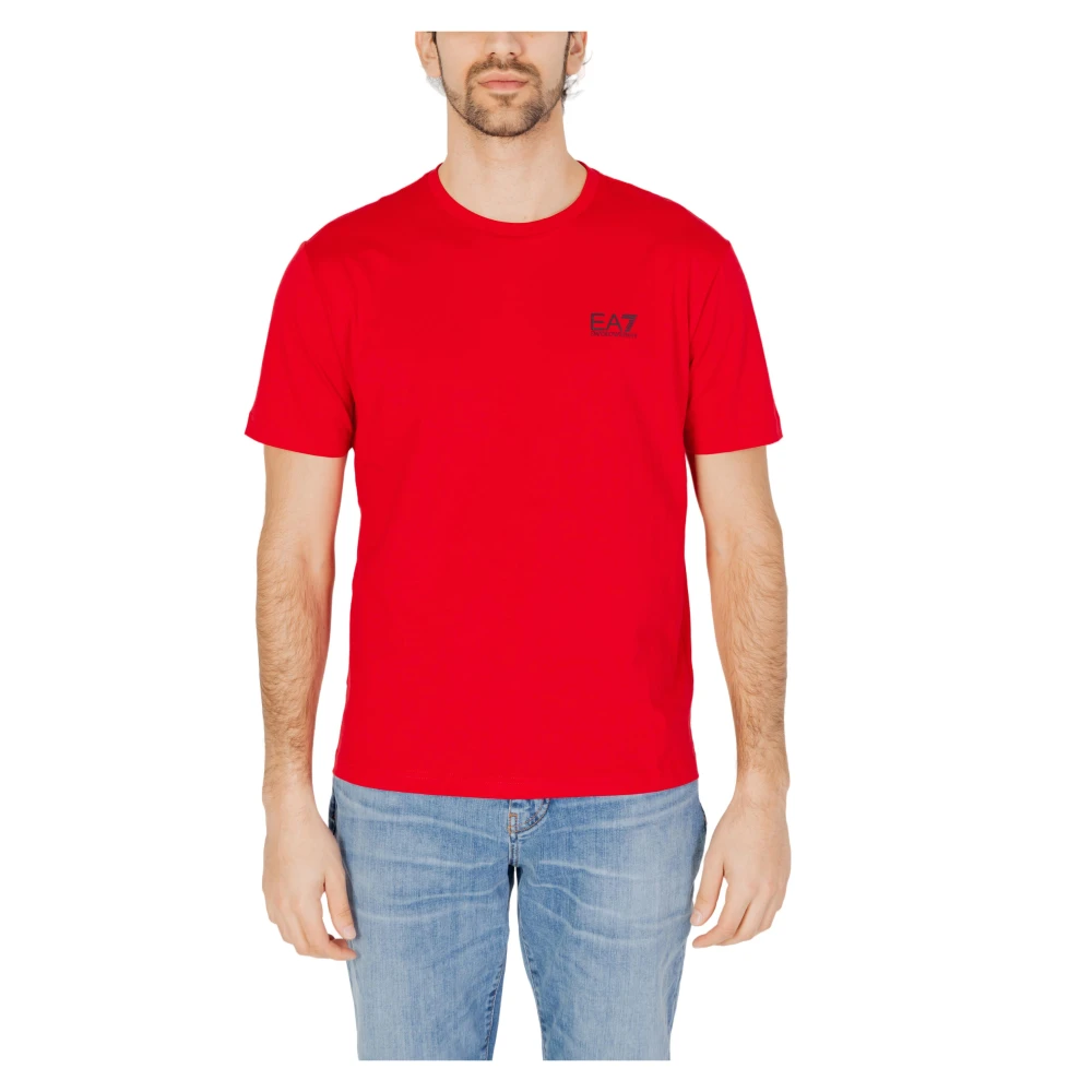 Emporio Armani EA7 Heren T-shirt Lente Zomer Collectie Red Heren