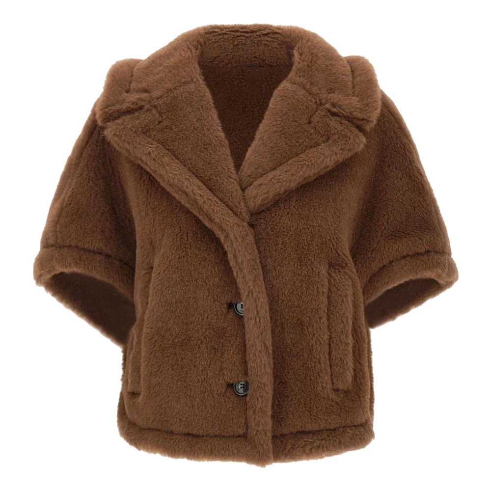 Max Mara Women's Brown Faux Fur & Shearling Jackets, M/L, Coats