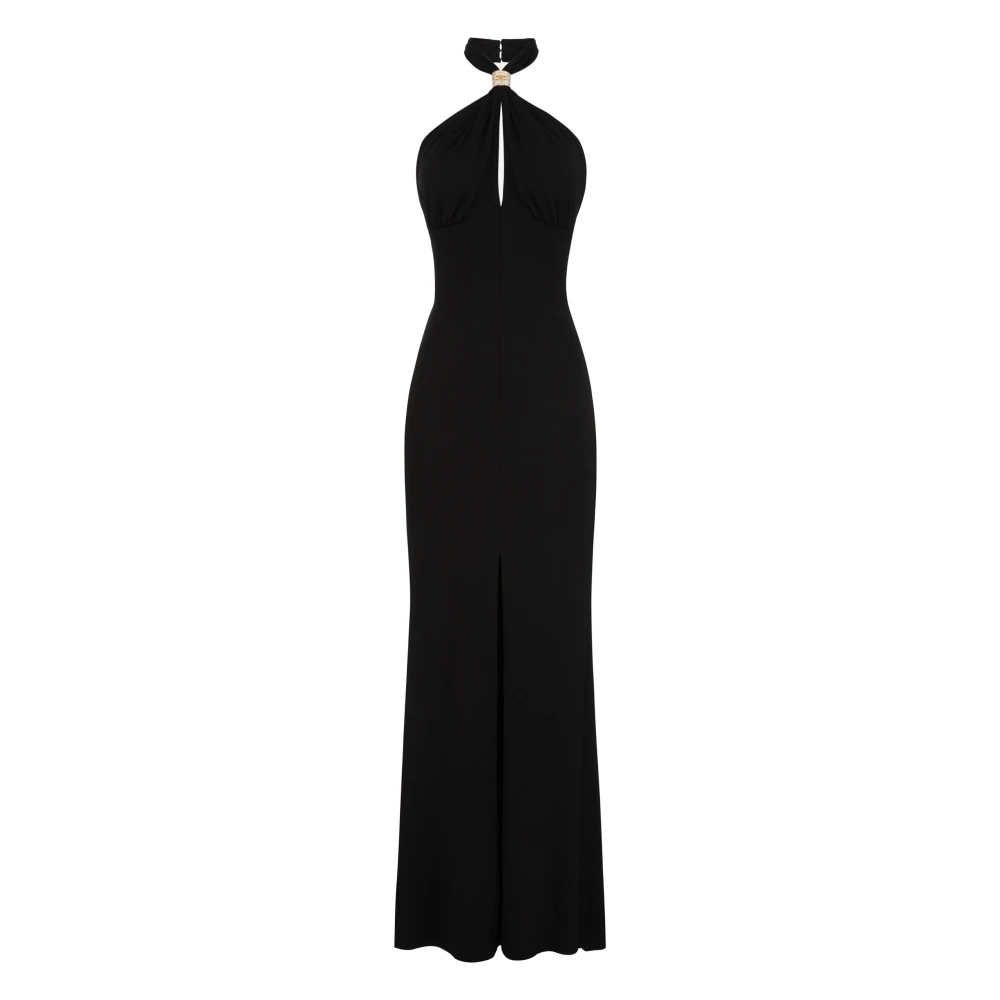 Elisabetta Franchi Elegante Jurk Abito Black Dames