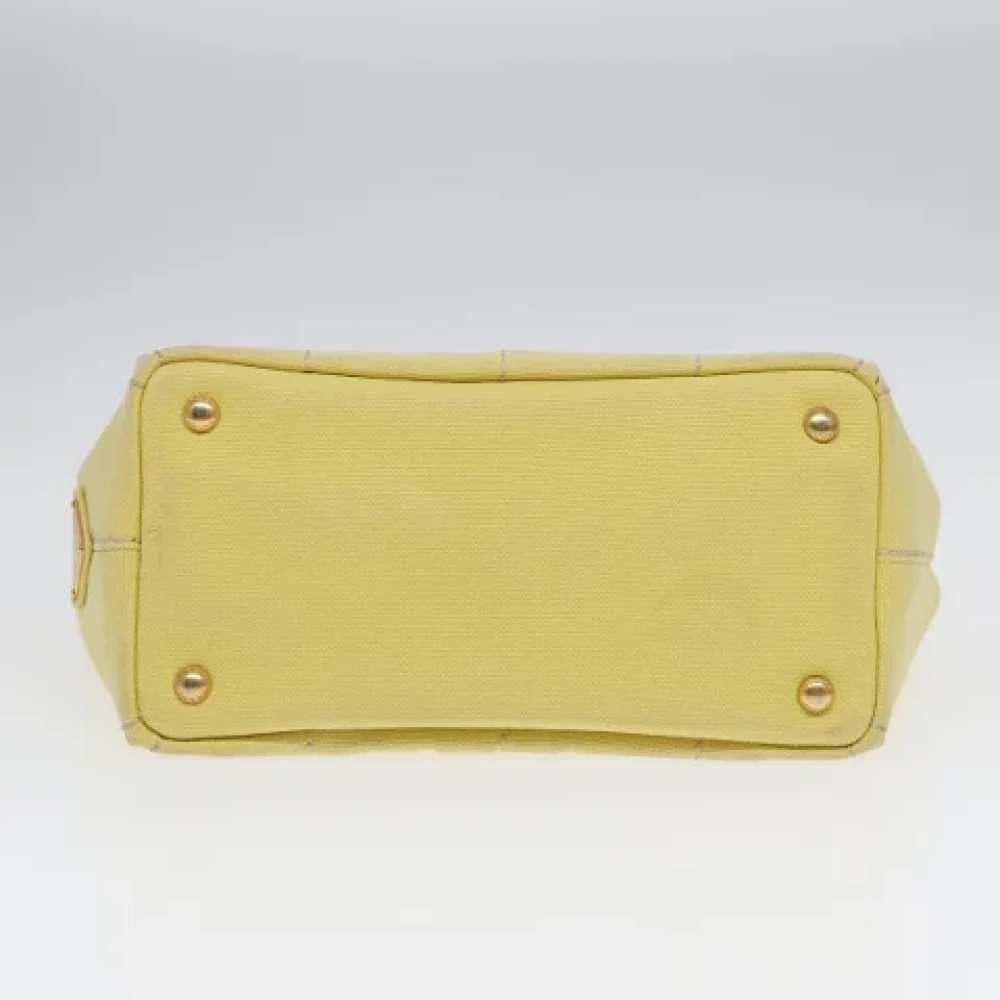 Prada Vintage Pre-owned Canvas handbags Yellow Dames