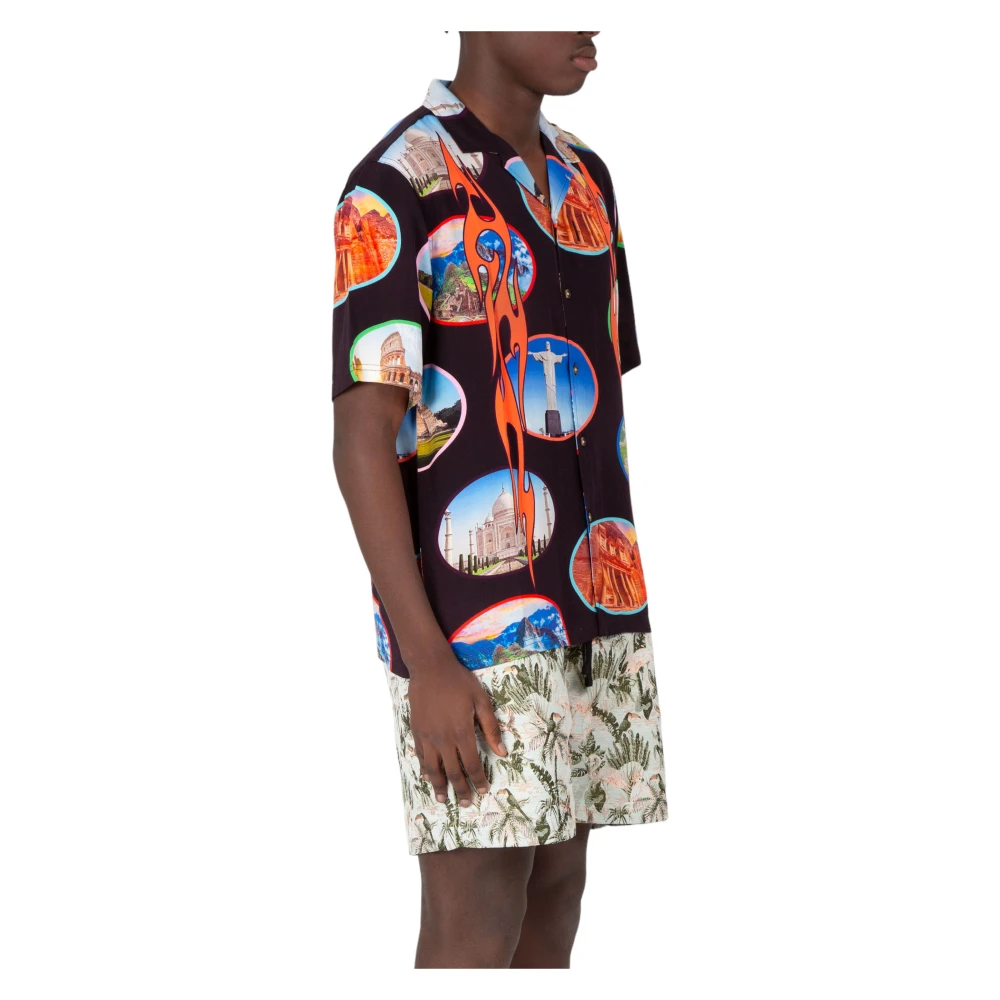 Pleasures Zwarte Camp SS Shirt 7 Wonders Multicolor Heren