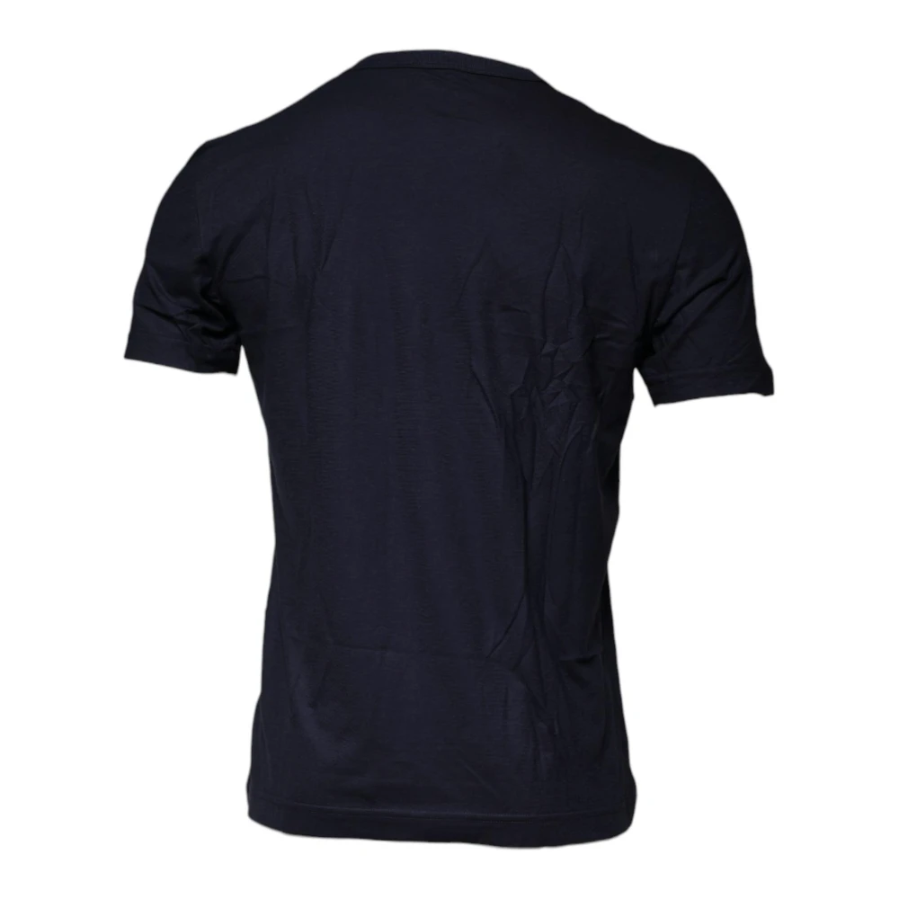 Dolce & Gabbana Blauw Grafisch Print Katoenen T-shirt Blue Heren