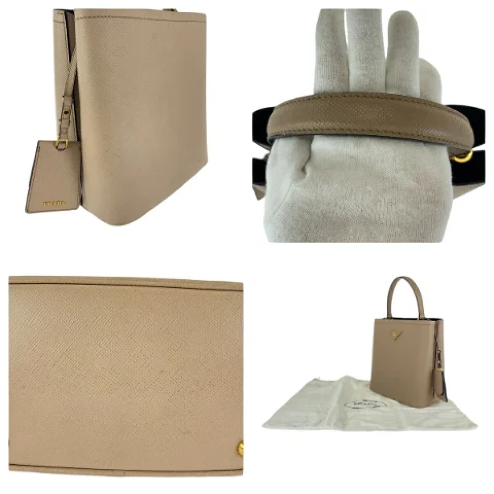 Prada Vintage Pre-owned Leather prada-bags Beige Dames