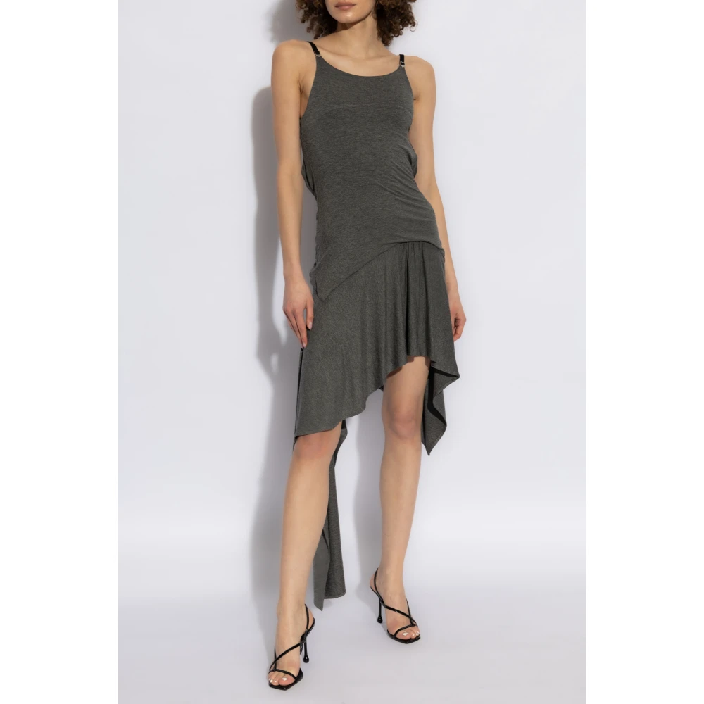 The Attico Jurk met open rug Gray Dames