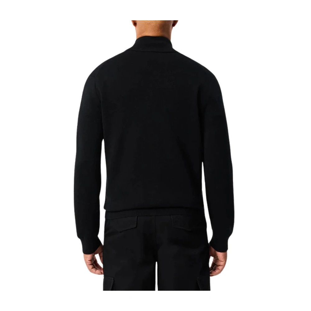Lacoste Zwarte Merinowol Zip Trui Black Heren