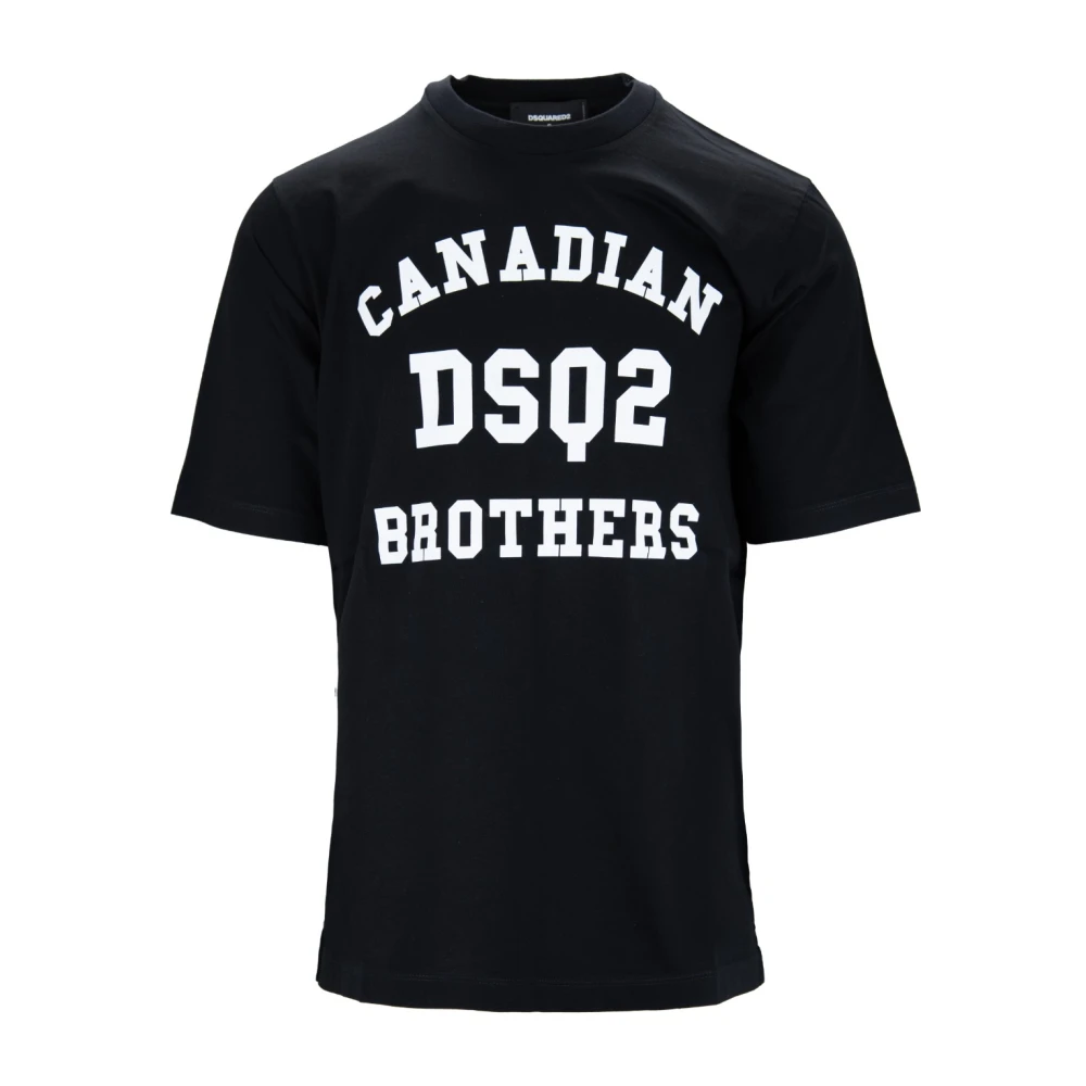 Dsquared2 Heren Bedrukt Katoenen T-Shirt Black Heren