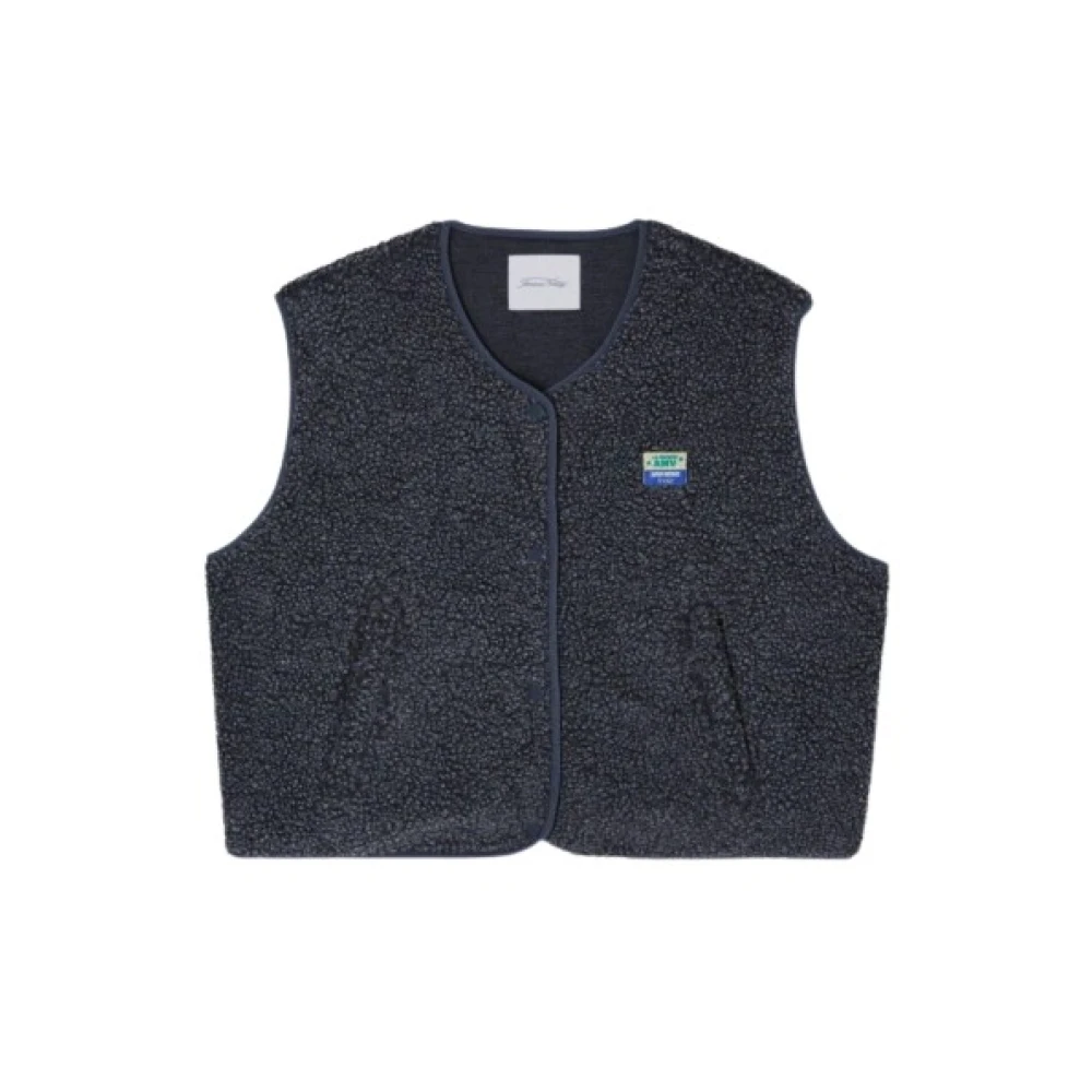 American Vintage Vrouw Zwart Mouwloze Gilet Met Ronde Hals