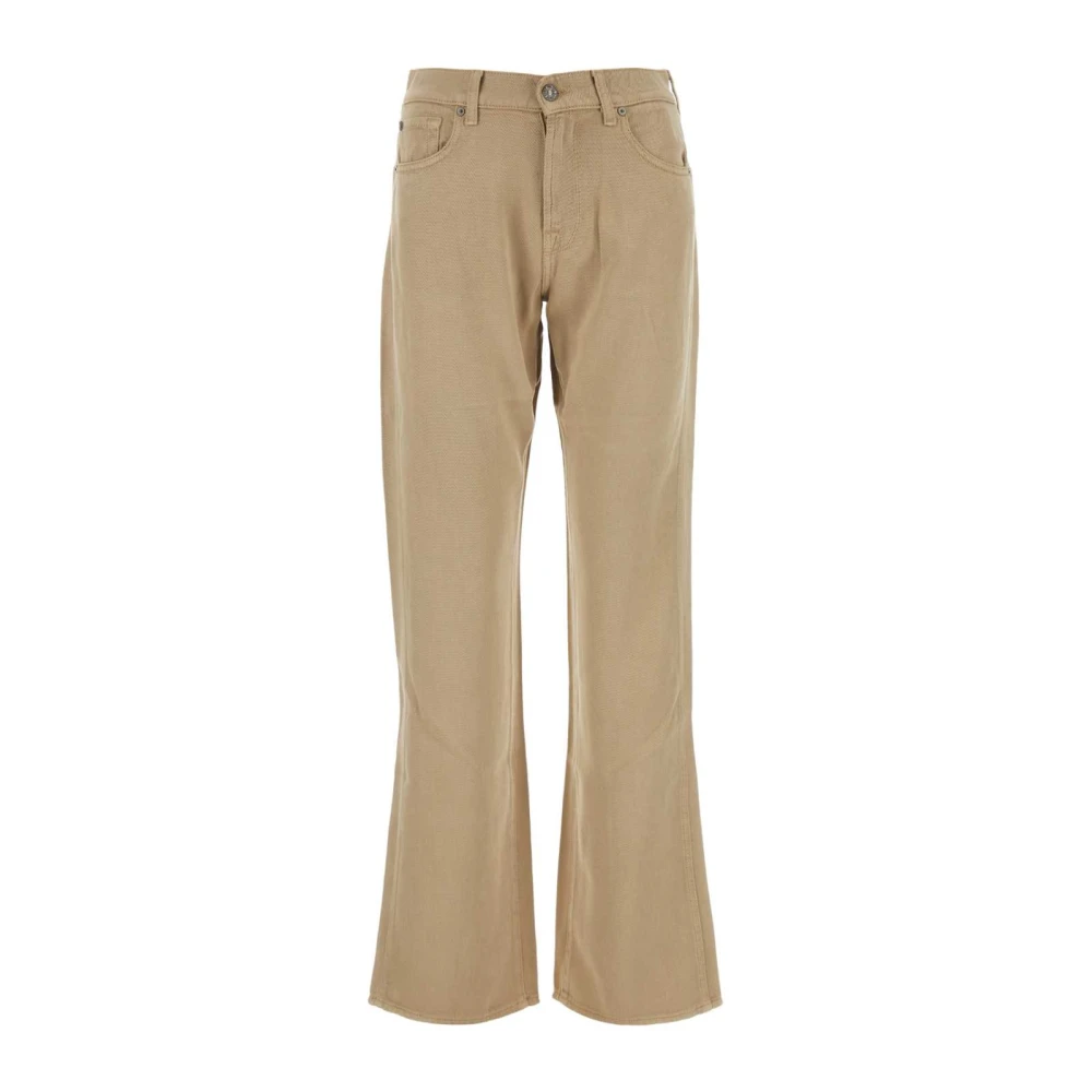 7 For All Mankind Wijde Broek Zomerse Stijl Beige Dames