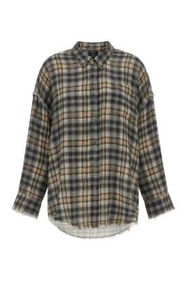 Rutig Oversized Skjorta