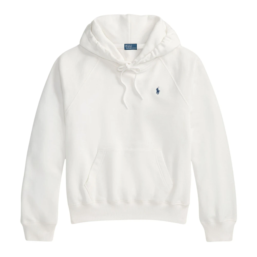 Ralph Lauren Women's White Shrunken Fit Fleece Hoodie - Hoodies - L - Sweatshirts & Hoodies