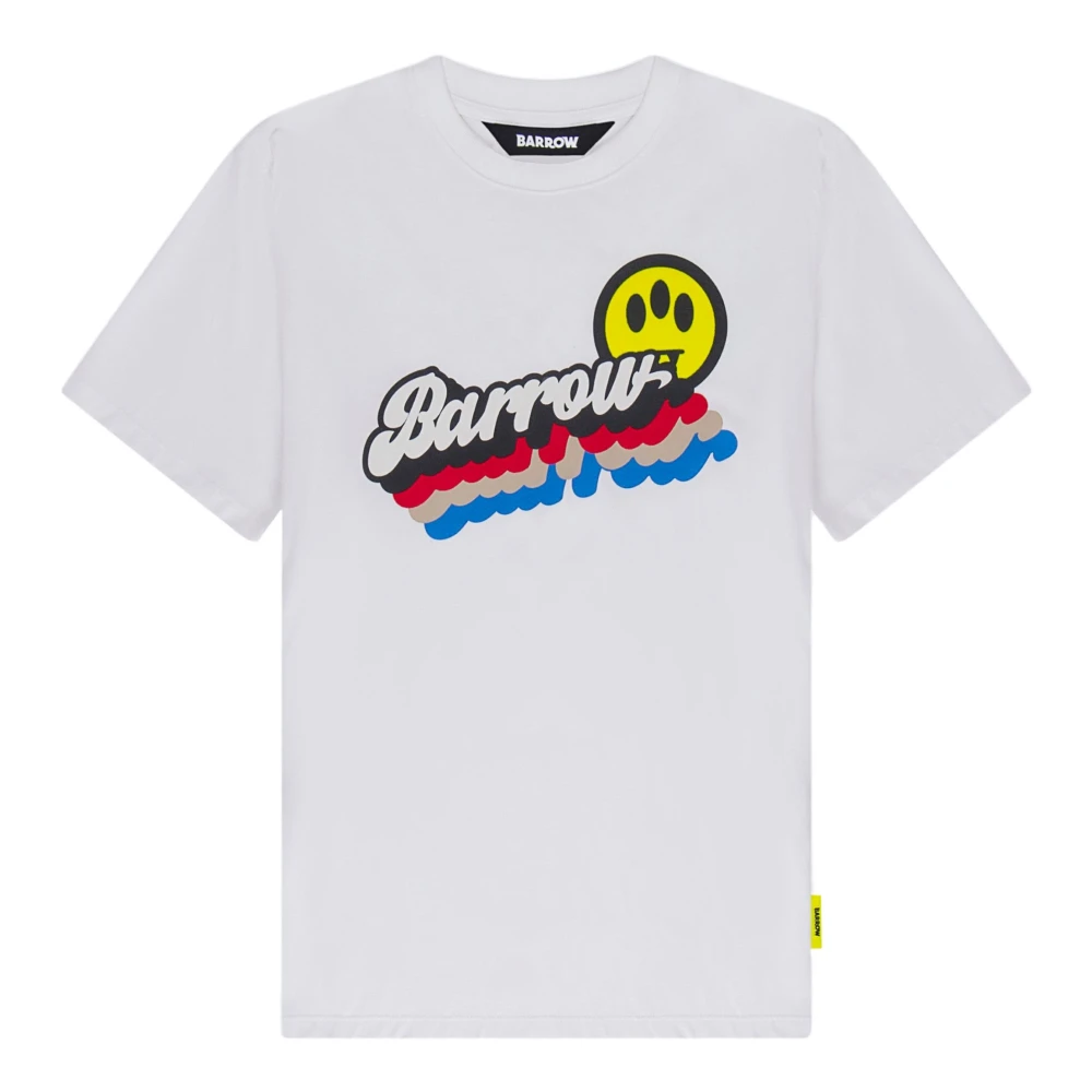 Barrow Graffito Print Katoenen Jersey T-Shirt White Unisex